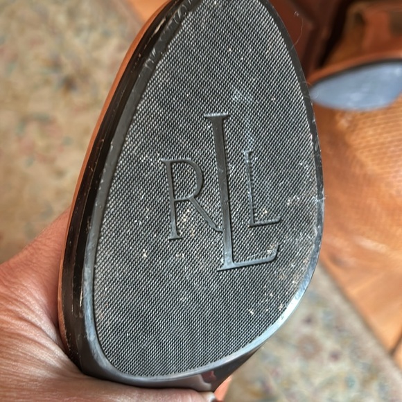 LAUREN RALPH LAUREN MISA Brown Leather Suede Knee High Boots - Picture 10 of 16